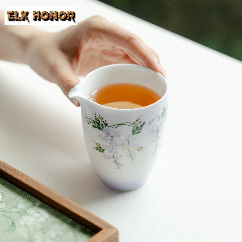 210ml Hand-painted Wisteria Fl - đánh giá và giá Handmade Ceramic Mug